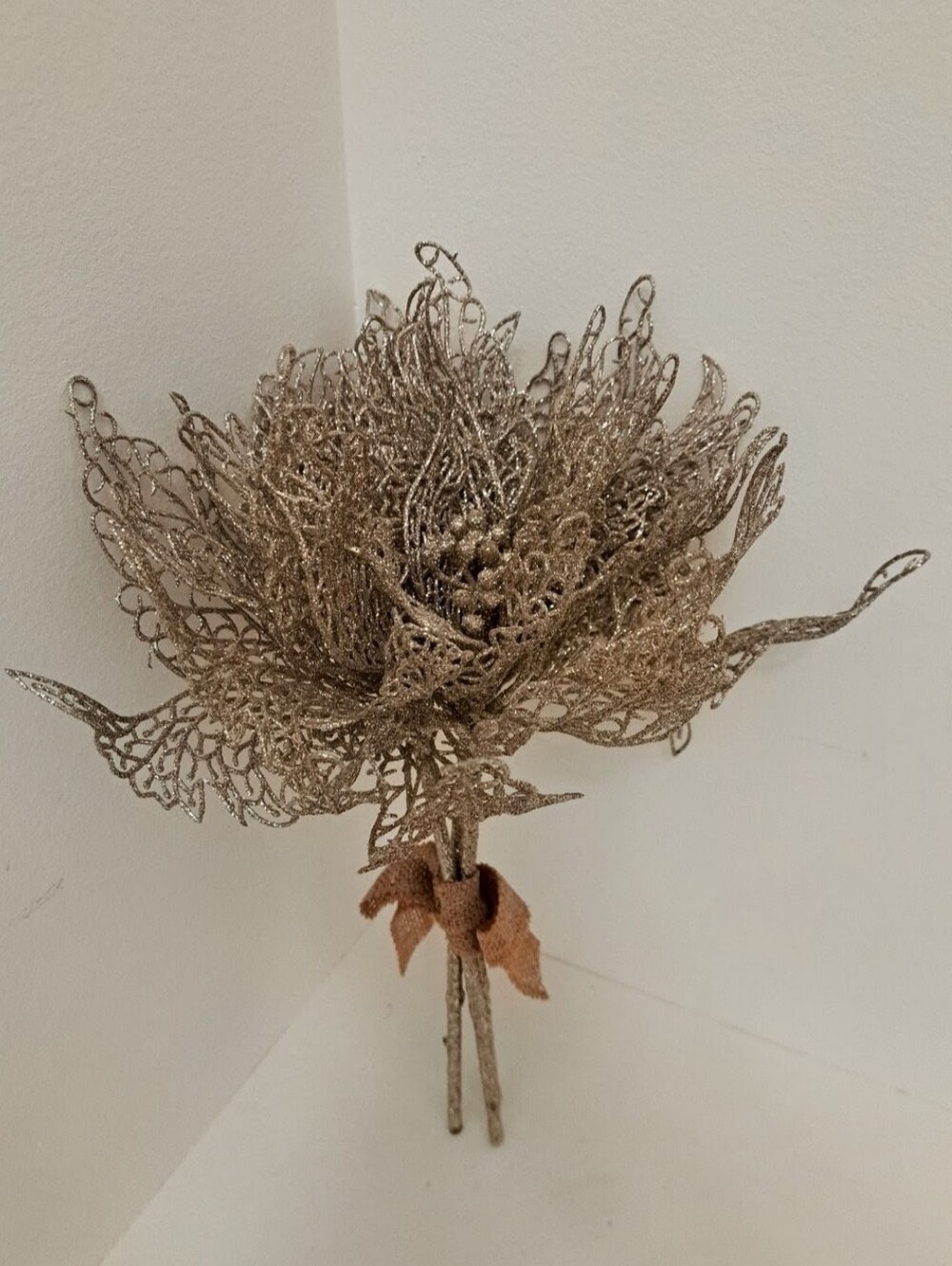 Beautiful Glittery Faux Bouquet Of 3 Stems